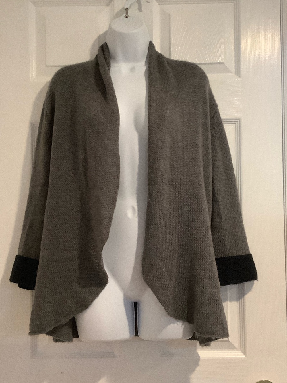 WOODEN SHIPS Paola Buendia Gray Mohair/Wool Blend Open Front Draped Cardigan M/L